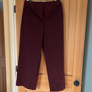 JCrew Deep Red Trousers: wide leg